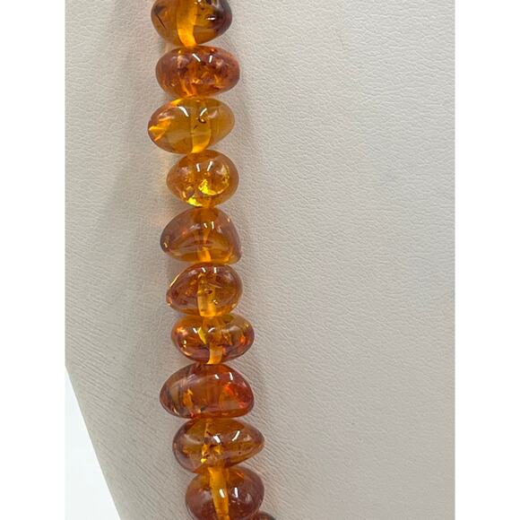 Vintage Natural Baltic Amber Beaded Necklace with graduated chunk beads 28” - Picture 2 of 10